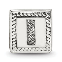 Sterling Silver Reflections Letter I Triangle Block Bead