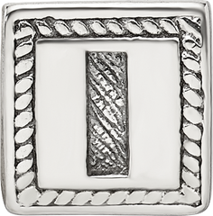 Sterling Silver Reflections Letter I Triangle Block Bead