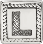 Sophia Jewelers 925 Sterling Silver Antiqued Letter L Block Bead.