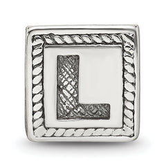 Sterling Silver Reflections Letter L Triangle Block Bead