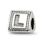 Sterling Silver Reflections Letter L Triangle Block Bead