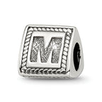 Sterling Silver Reflections Letter M Triangle Block Bead