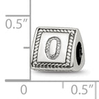 Sterling Silver 925 Antiqued Number 0 Triangle Bead Solid, Vintage Charm