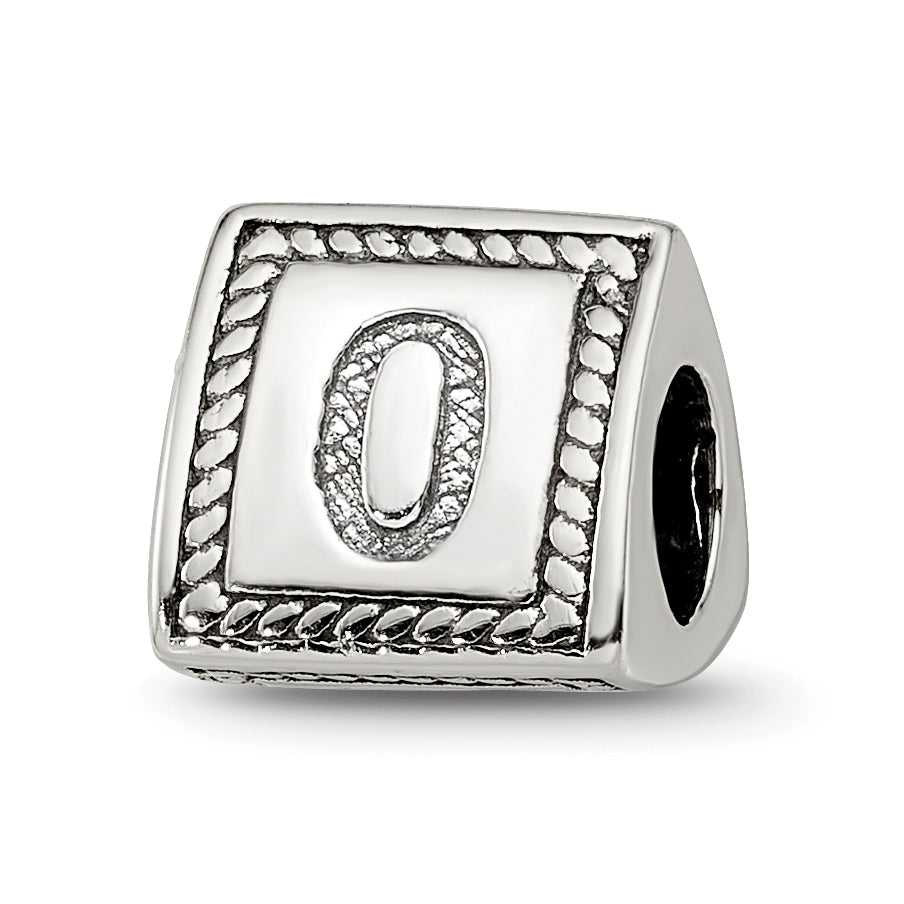 Sterling Silver Reflections Number 0 Triangle Block Bead Main image