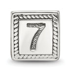 Sterling Silver 925 Antiqued Number 7 Triangle Bead Solid Craftsmanship