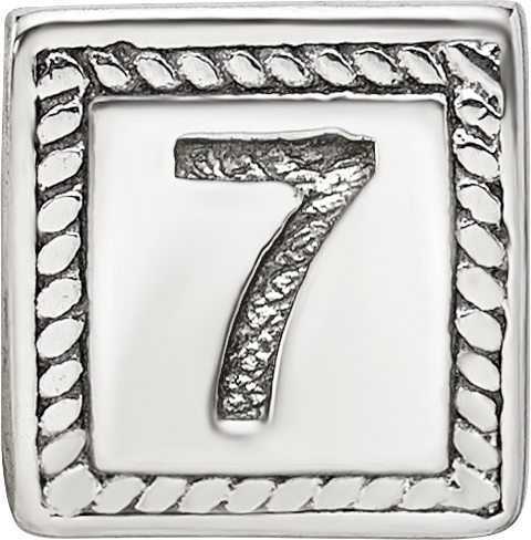 Sterling Silver 925 Antiqued Number 7 Triangle Bead Solid Craftsmanship