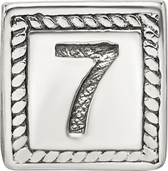 Sterling Silver 925 Antiqued Number 7 Triangle Bead Solid Craftsmanship