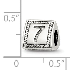 Sterling Silver Reflections Number 7 Triangle Block Bead