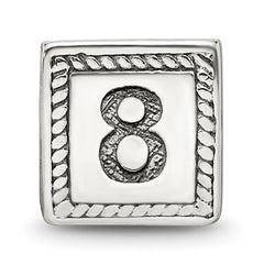 Sterling Silver Reflections Number 8 Triangle Block Bead