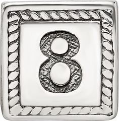 Sterling Silver Reflections Number 8 Triangle Block Bead