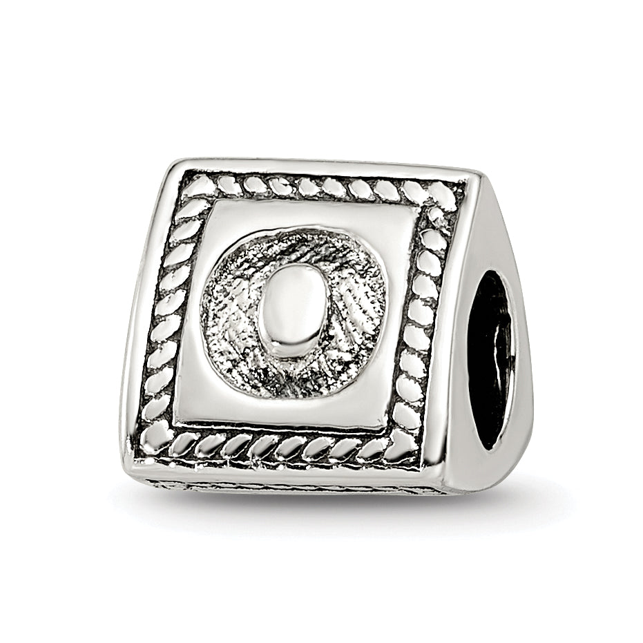 Sterling Silver Reflections Letter O Triangle Block Bead Main image