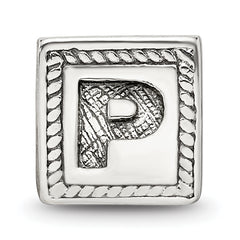 Sterling Silver Reflections Letter P Triangle Block Bead
