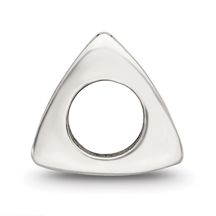 Sterling Silver 925 Antiqued Letter Q Triangle Block Bead, Solid & Casted