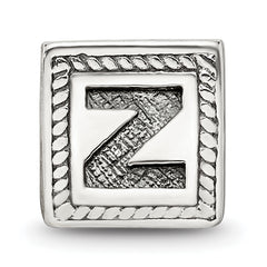 Sterling Silver Reflections Letter Z Triangle Block Bead