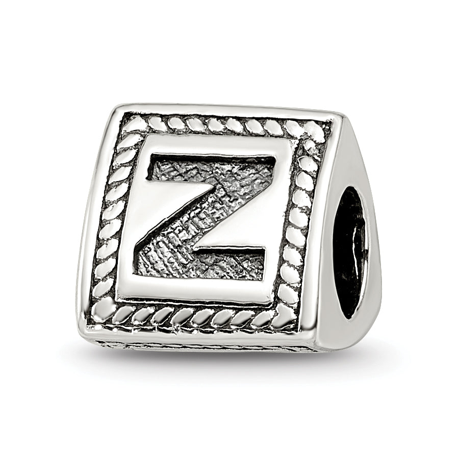 Sterling Silver Reflections Letter Z Triangle Block Bead Main image