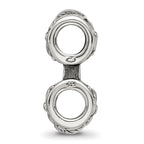 Sterling Silver 925 Antiqued Floral Connector Bead Vintage-Inspired Elegant Design