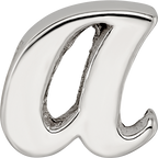 Sterling Silver 925 Script Letter A Bead with Polished Finish