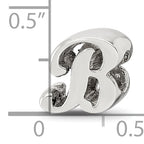 Sterling Silver Script Letter B Bead with Polished Finish Elegantly Crafted
