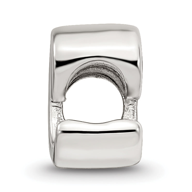 Sterling Silver 925 Script Letter C Bead with Polished Finish