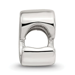 Sterling Silver 925 Script Letter C Bead with Polished Finish