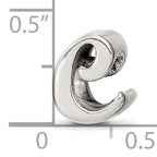 Sterling Silver 925 Script Letter C Bead with Polished Finish
