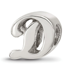 Sterling Silver Reflections Letter D Script Bead
