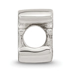 Sterling Silver 925 Script Letter E Bead with Polished Finish