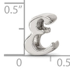 Sterling Silver 925 Script Letter E Bead with Polished Finish