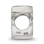 Sterling Silver 925 Script F Bead with Polished Finish Solid Cast Design