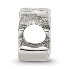 Sterling Silver 925 Script Letter H Bead with Polished Finish Solid Elegant Design