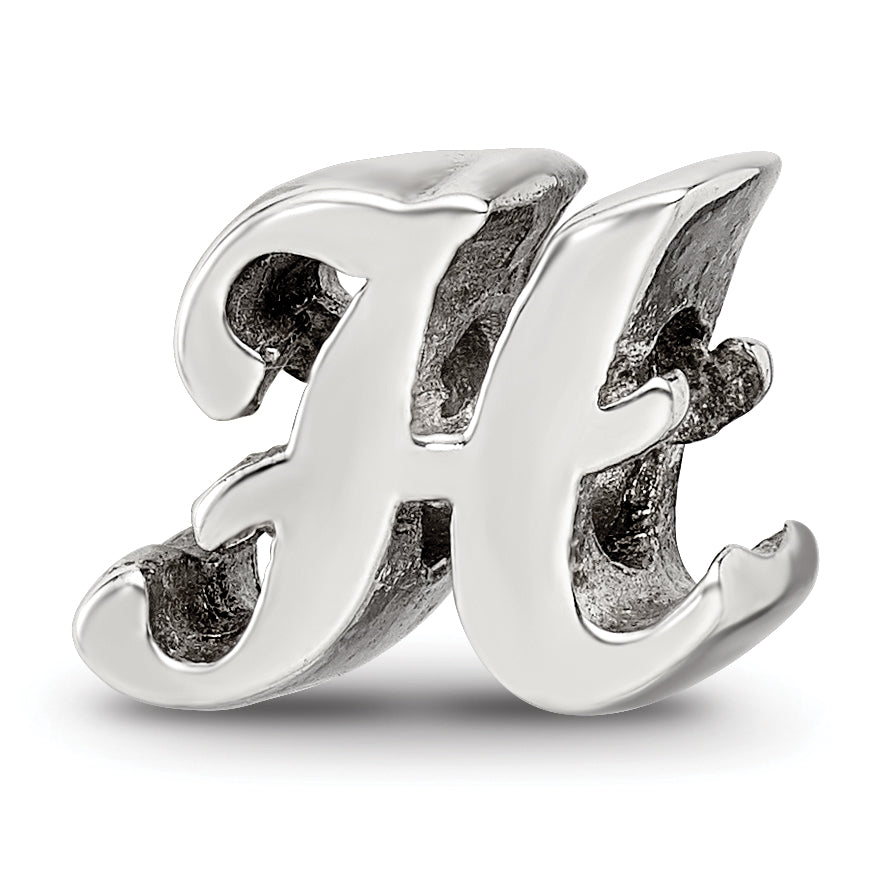 Sterling Silver Reflections Letter H Script Bead Main image