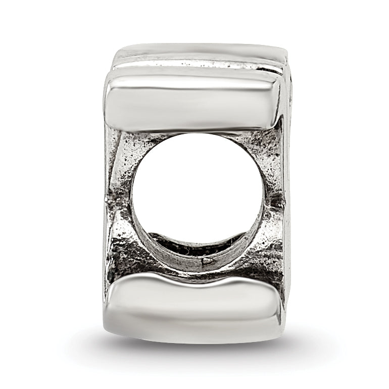 Sterling Silver 925 Polished Script Letter K Bead Solid Classic Charm Secondary image