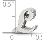 Sterling Silver 925 Script Letter L Bead with Polished Finish