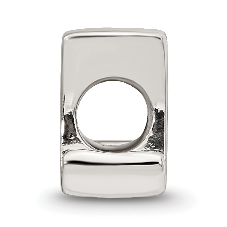 Sterling Silver 925 Script M Bead with Polished Finish Solid Secondary image
