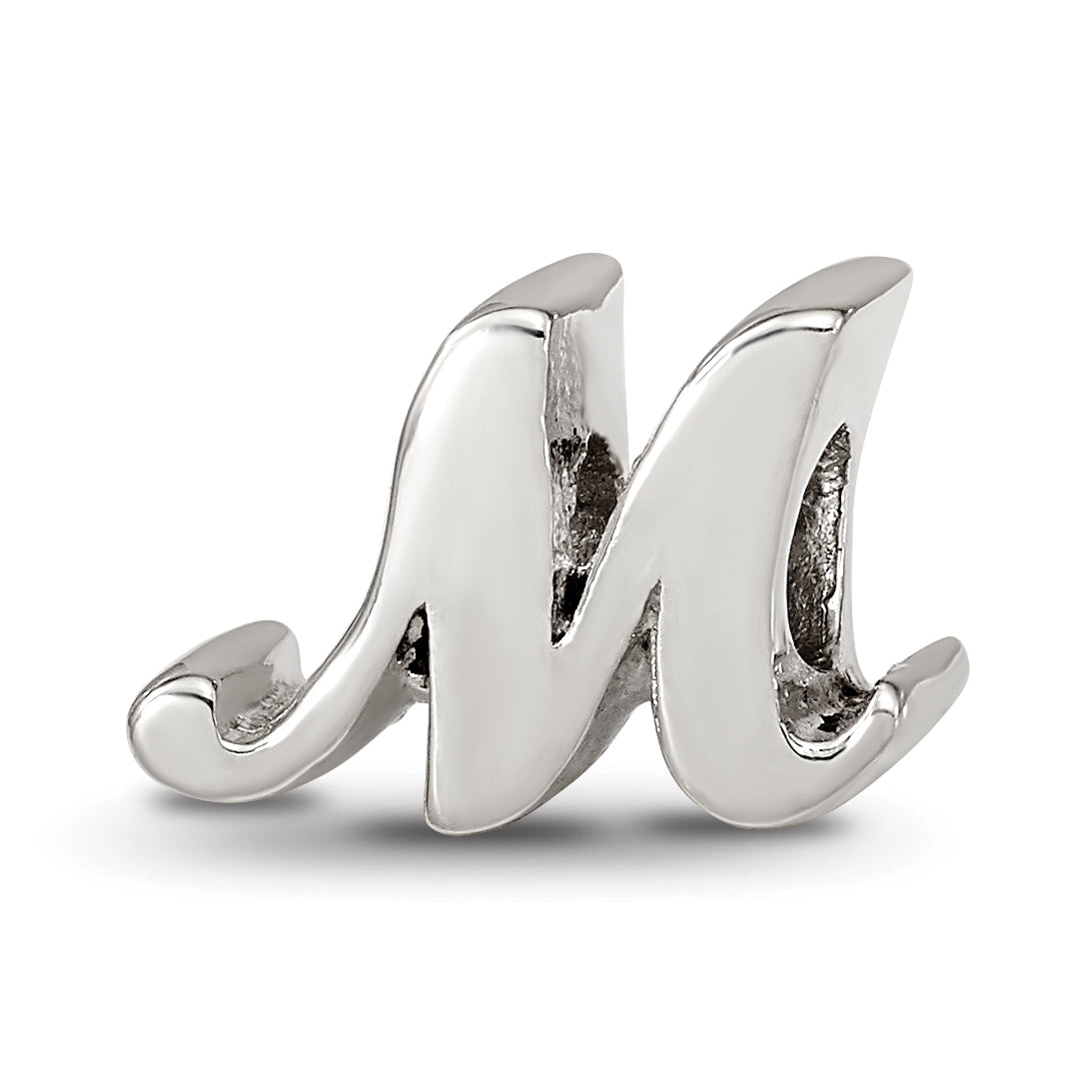 Sterling Silver Reflections Letter M Script Bead Main image