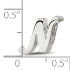 Sterling Silver 925 Script Letter N Bead with Polished Finish