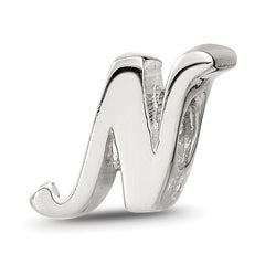 Sterling Silver Reflections Letter N Script Bead
