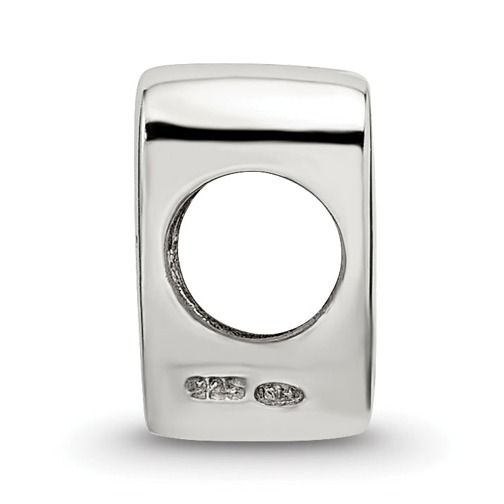 Sophia Jewelers Sterling Silver O Script Bead with Polished Finish