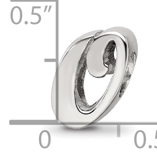 Sophia Jewelers Sterling Silver O Script Bead with Polished Finish