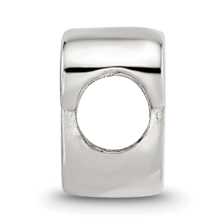 Sterling Silver 925 Script Letter P Bead with Polished Finish Secondary image