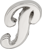 Sterling Silver 925 Script Letter P Bead with Polished Finish