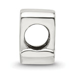 Sterling Silver 925 Script Letter Q Bead with Polished Finish