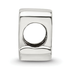 Sterling Silver 925 Script Letter Q Bead with Polished Finish