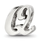 Sterling Silver Reflections Letter Q Script Bead