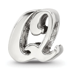 Sterling Silver Reflections Letter Q Script Bead
