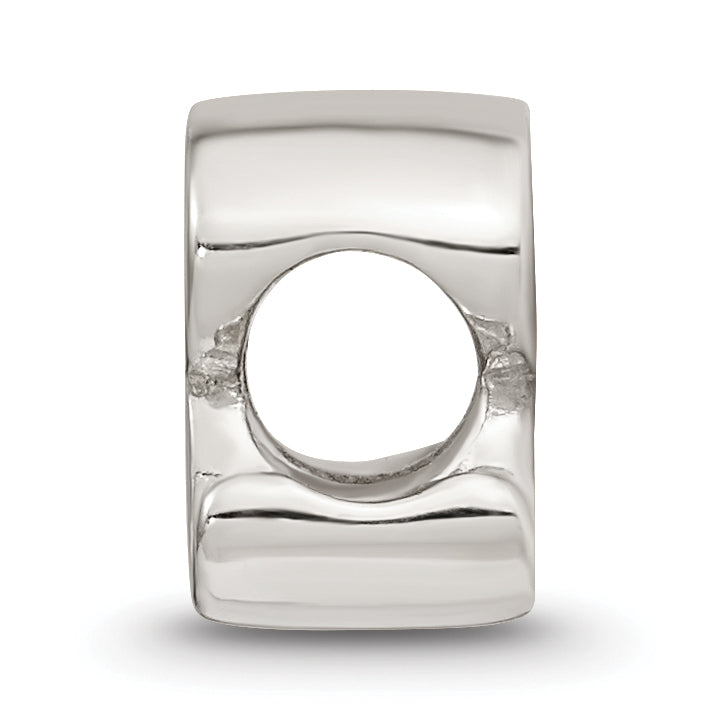 Sterling Silver 925 Script Letter R Bead with Polished Finish