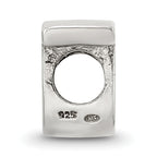 Sterling Silver 925 Script T Bead with Polished Finish