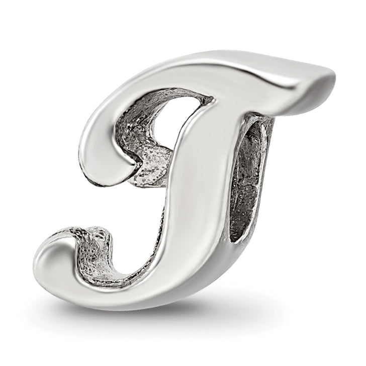 Sterling Silver Reflections Letter T Script Bead Main image