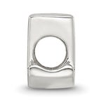 Sterling Silver 925 Script Letter U Bead with Polished Finish