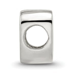 Sterling Silver 925 Letter V Script Bead with Polished Finish